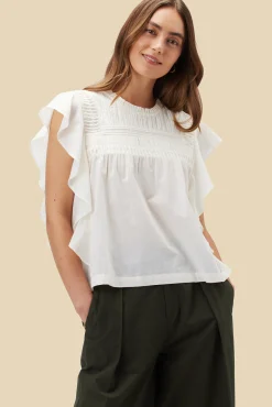 Blouses & Shirts|Tops^Amour Vert Aida Organic Cotton Blouse Ivory