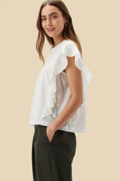 Blouses & Shirts|Tops^Amour Vert Aida Organic Cotton Blouse Ivory