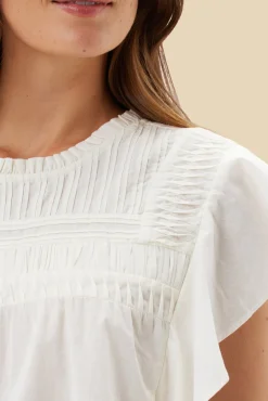 Blouses & Shirts|Tops^Amour Vert Aida Organic Cotton Blouse Ivory
