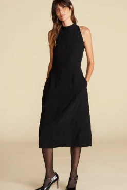 Dresses^Amour Vert Alexandrine Embroidered Crepe Sleeveless Dress Black