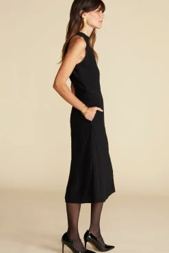 Dresses^Amour Vert Alexandrine Embroidered Crepe Sleeveless Dress Black