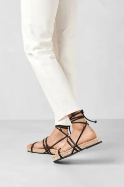 Shoes^Amour Vert Alohas Rayna Leather Sandal Black