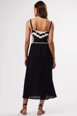 Dresses|Clearance^Amour Vert Anais Organic Cotton Crochet Dress BlackWhite