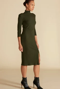Dresses^Amour Vert Angeline Paris Rib Midi Dress OliveGreen