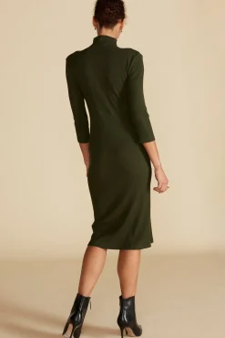 Dresses^Amour Vert Angeline Paris Rib Midi Dress OliveGreen