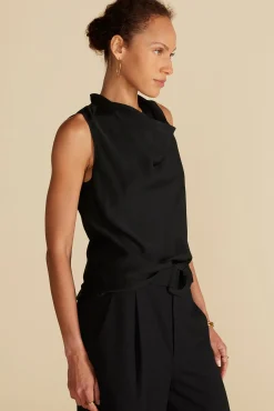 Tops^Amour Vert Ann Draped Tank Black