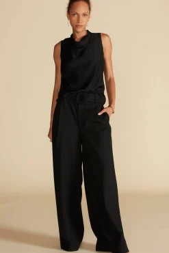Tops^Amour Vert Ann Draped Tank Black