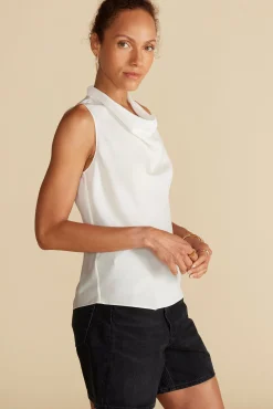 Tops^Amour Vert Ann Draped Tank Ivory