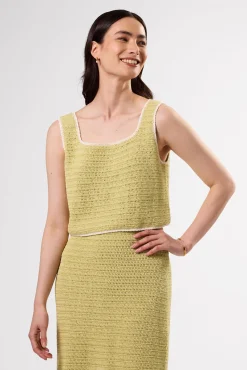 Tops|Clearance^Amour Vert Antibes Crochet Tank MelonIvory