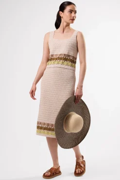 Tops|Clearance^Amour Vert Antibes Crochet Tank EcruMultiStripe