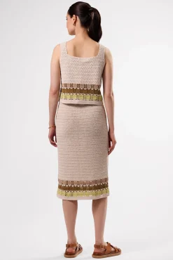 Tops|Clearance^Amour Vert Antibes Crochet Tank EcruMultiStripe