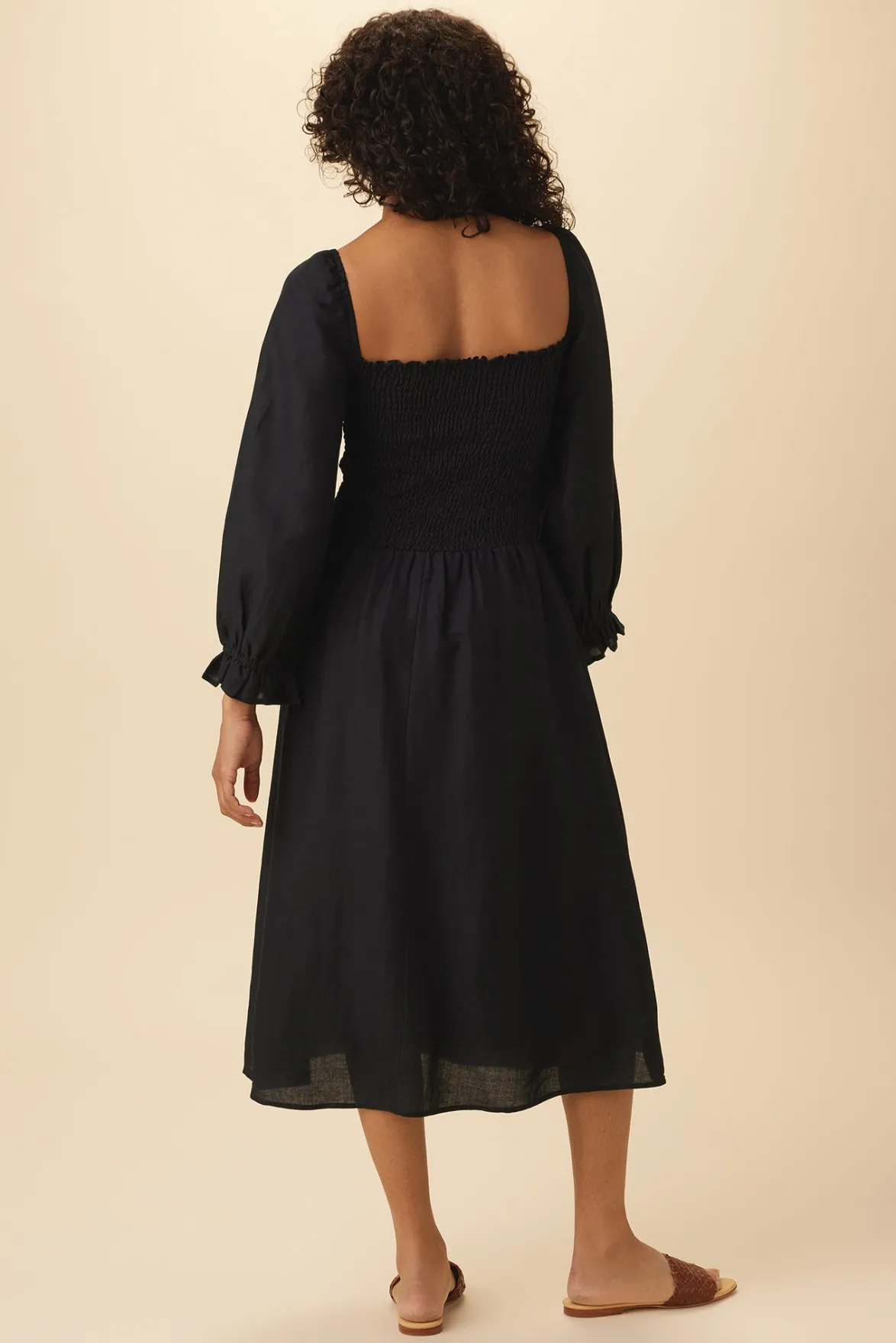 Dresses|Clearance^Amour Vert Averill Ramie Viscose Dress Black