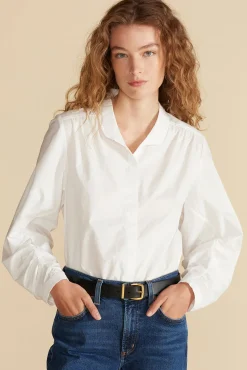 Blouses & Shirts|Tops^Amour Vert Averi Pleated Poplin Blouse White