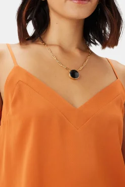 Tops|Clearance^Amour Vert Barlow Stretch Silk Tank SunsetOrange