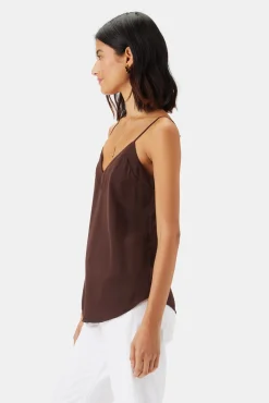 Tops|Clearance^Amour Vert Barlow Stretch Silk Tank Espresso
