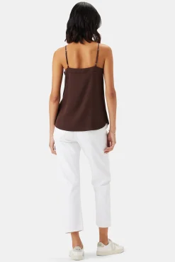 Tops|Clearance^Amour Vert Barlow Stretch Silk Tank Espresso