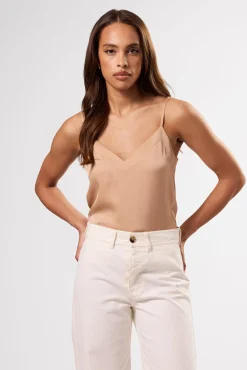 Tops|Clearance^Amour Vert Barlow Stretch Silk Tank Biscotti