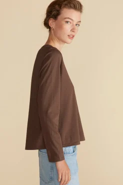 Tops|Tees^Amour Vert Berkeley Long Sleeve Tee EspressoBrown