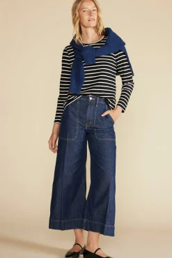 Tops|Tees^Amour Vert Berkeley Long Sleeve Tee BlackandIvoryStripe