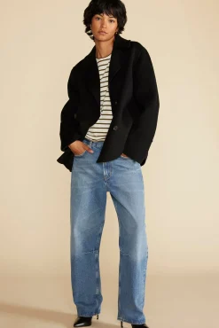 Tops|Tees^Amour Vert Berkeley Long Sleeve Tee IvoryandOliveGreenStripe
