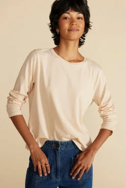 Tops|Tees^Amour Vert Berkeley Long Sleeve Tee SandBeige
