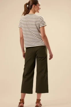 Tops|Tees^Amour Vert Berkeley Organic Cotton Tee IvoryOliveStripe
