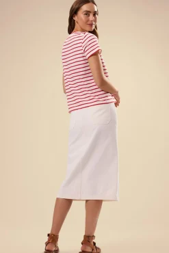 Tops|Tees^Amour Vert Berkeley Organic Cotton Tee IvoryRedStripe
