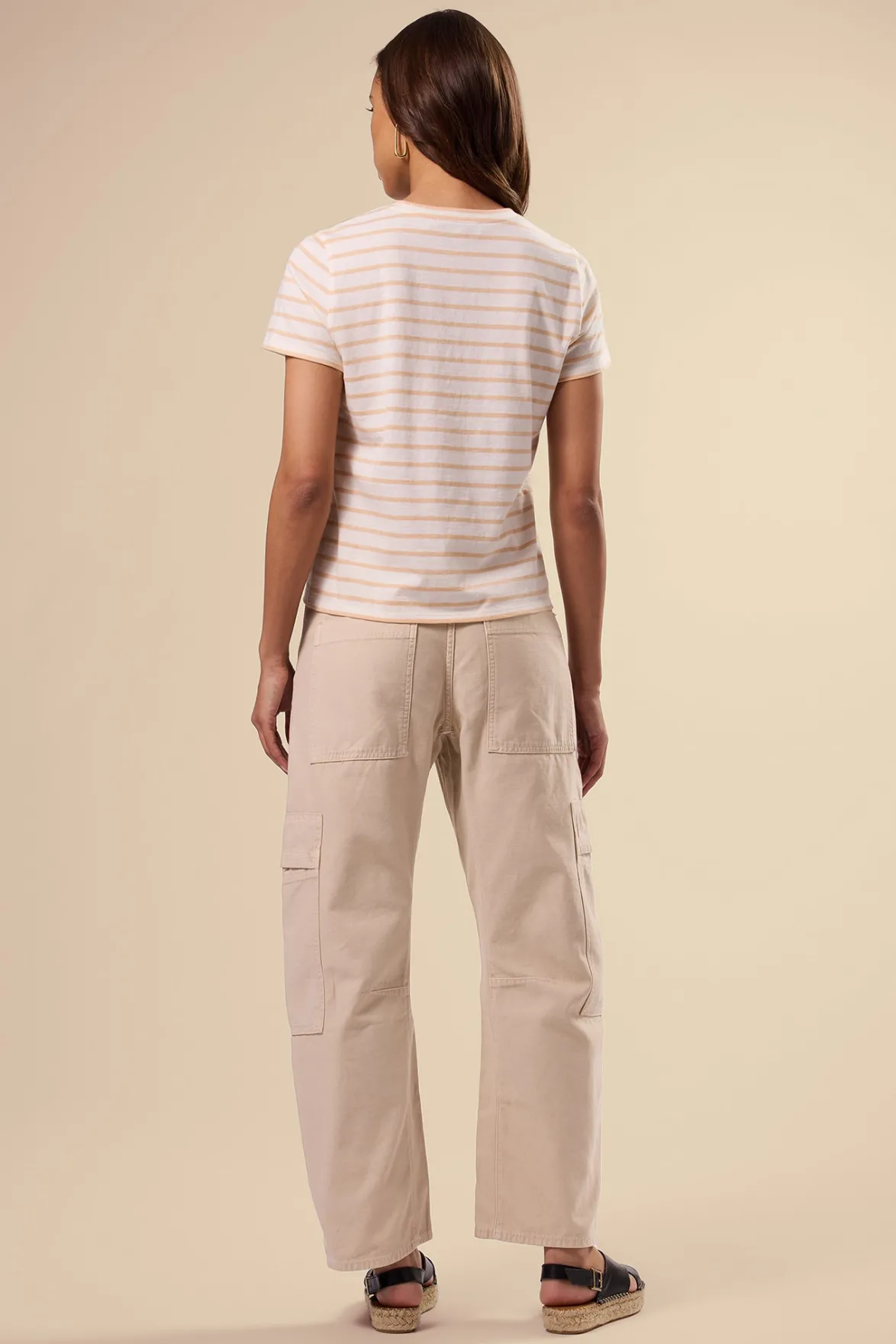 Tops|Tees^Amour Vert Berkeley Organic Cotton Tee IvoryBiscottiStripe