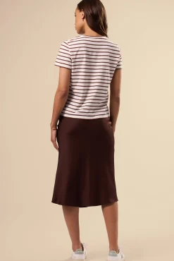 Tops|Tees^Amour Vert Berkeley Organic Cotton Tee IvoryEspressoStripe