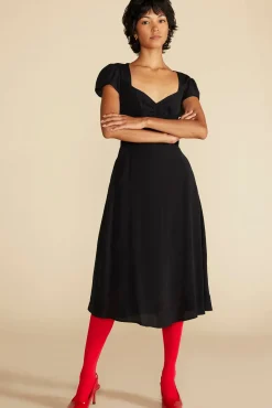 Dresses|Clearance^Amour Vert Beryl Crepe Midi Dress Black