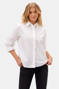 Tops|Clearance^Amour Vert Bixby Organic Cotton Poplin Blouse White