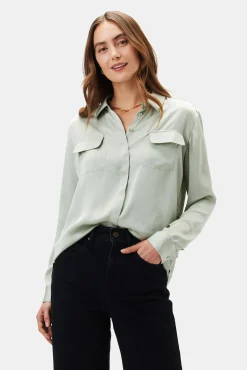 Blouses & Shirts|Tops^Amour Vert Bixby Pocket Blouse MintGreen