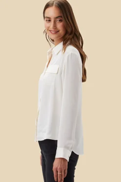 Blouses & Shirts|Tops^Amour Vert Bixby Pocket Blouse Ivory