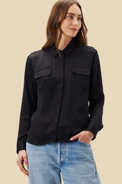 Blouses & Shirts|Tops^Amour Vert Bixby Pocket Blouse Black