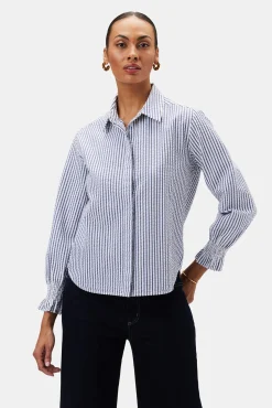 Tops|Clearance^Amour Vert Bixby Seersucker Blouse BrittanyStripeBlue