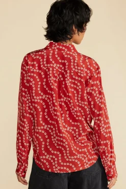 Tops|Blouses & Shirts^Amour Vert Bixby Washable Silk Blouse RustVannesFloralPrint