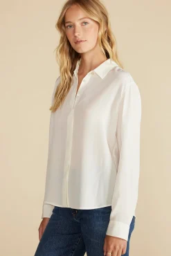 Blouses & Shirts|Tops^Amour Vert Bixby Washable Silk Blouse Ivory