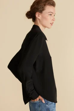 Blouses & Shirts|Tops^Amour Vert Bixby Washable Silk Blouse Black