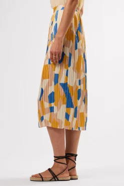 Skirts|Clearance^Amour Vert Blaze Pleated Recycled Sateen Skirt SoniaIndigoBlueMulti