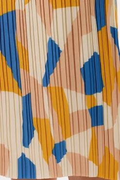 Skirts|Clearance^Amour Vert Blaze Pleated Recycled Sateen Skirt SoniaIndigoBlueMulti