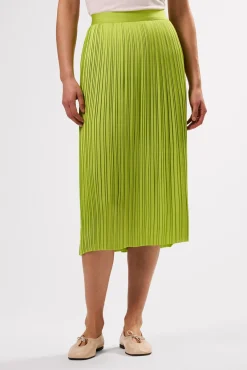 Skirts|Clearance^Amour Vert Blaze Pleated Recycled Sateen Skirt LimeGreen