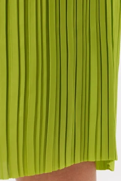 Skirts|Clearance^Amour Vert Blaze Pleated Recycled Sateen Skirt LimeGreen