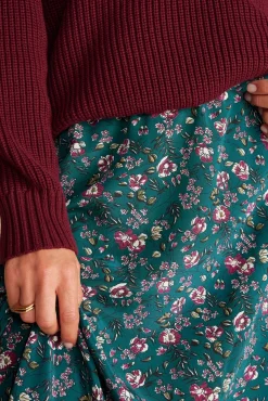 Skirts^Amour Vert Blaze Washable Silk Skirt ChloeGreenFloralPrint