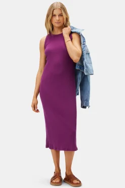 Dresses|Clearance^Amour Vert Brantley Paris Rib Dress Mulberry
