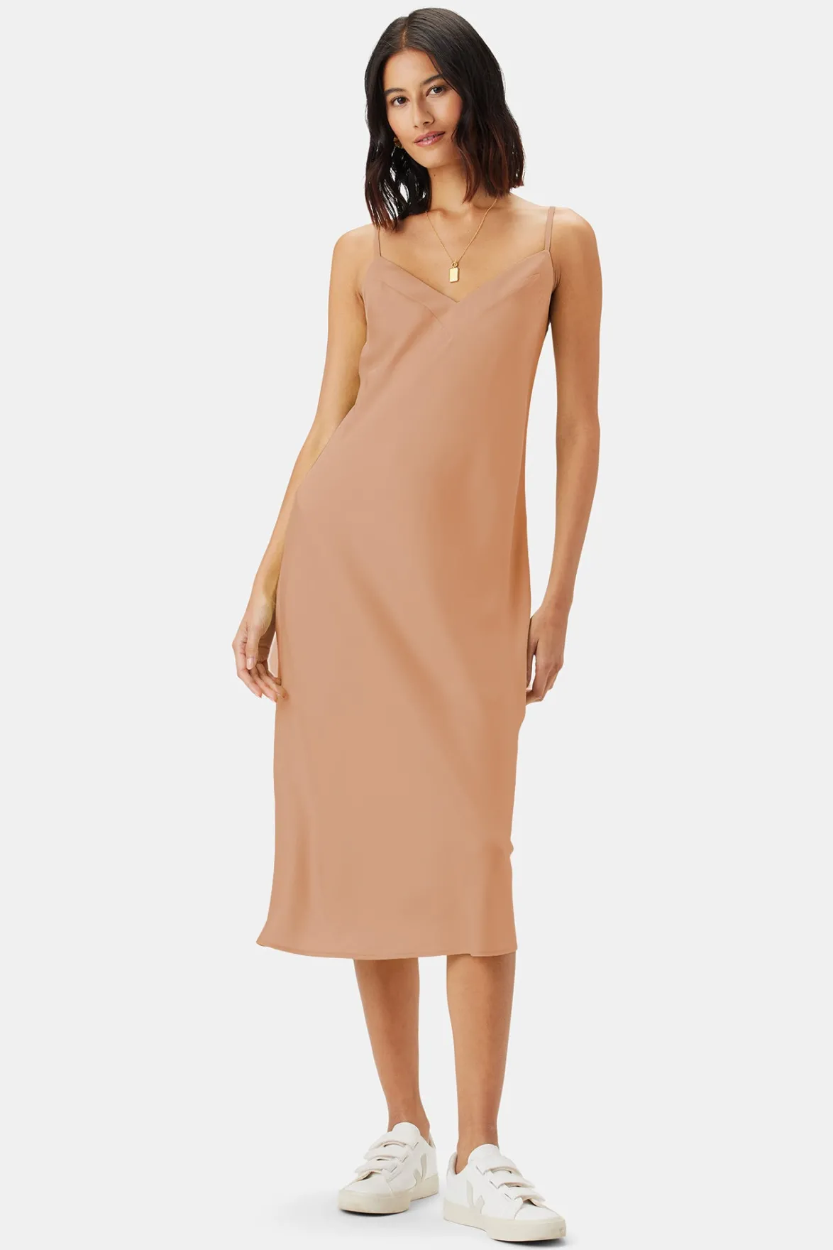Dresses|Clearance^Amour Vert Briana Washable Silk Dress Biscotti
