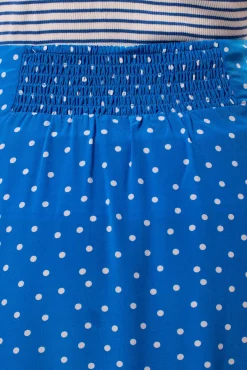 Skirts|Clearance^Amour Vert Button Front Washable Silk Skirt RivieraDotTurquoise