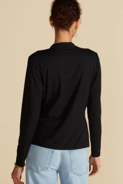 Blouses & Shirts|Tops^Amour Vert Calais Bamboo Knit Blouse Black