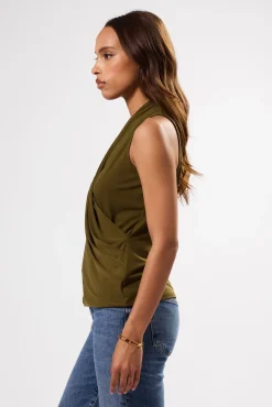 Tops|Clearance^Amour Vert Calais Stretch Knit Tank OliveGreen