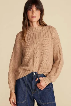 Sweaters & Cardigans^Amour Vert Cameryn Cable Knit Wool Sweater Camel