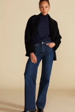 Sweaters & Cardigans|Clearance^Amour Vert Carrie Turtleneck Cashmere Sweater NavyBlue